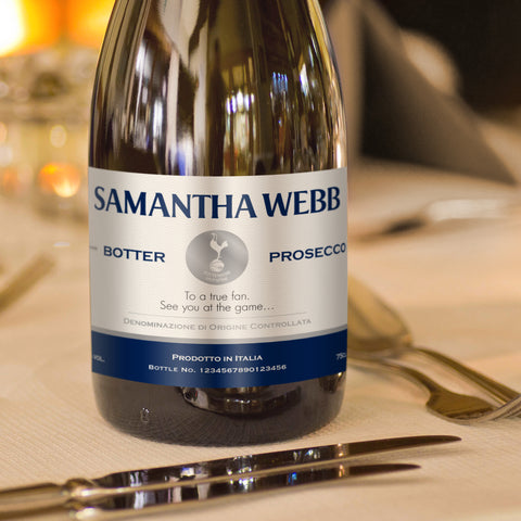 Spurs Stripe Personalised Prosecco