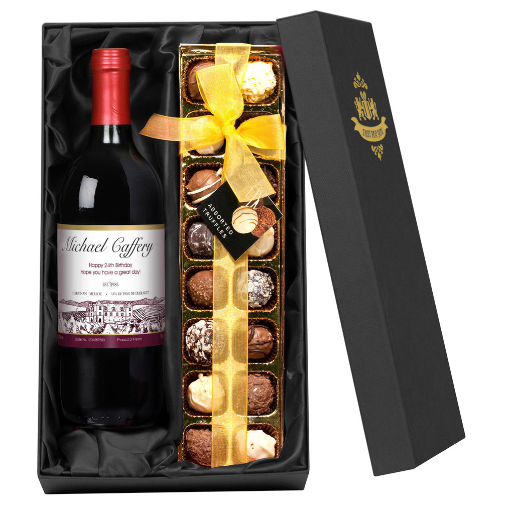 French VdP Vineyard Red Wine with Chocolates Giftpack