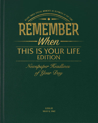 This is Your Life 8 Newspaper Book - Racing Green Leatherette