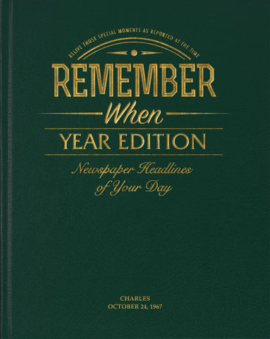 Year Edition Newspaper Book - Racing Green Leatherette