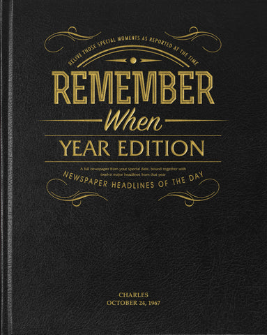 Year Edition Newspaper Book - Black Leather Cover