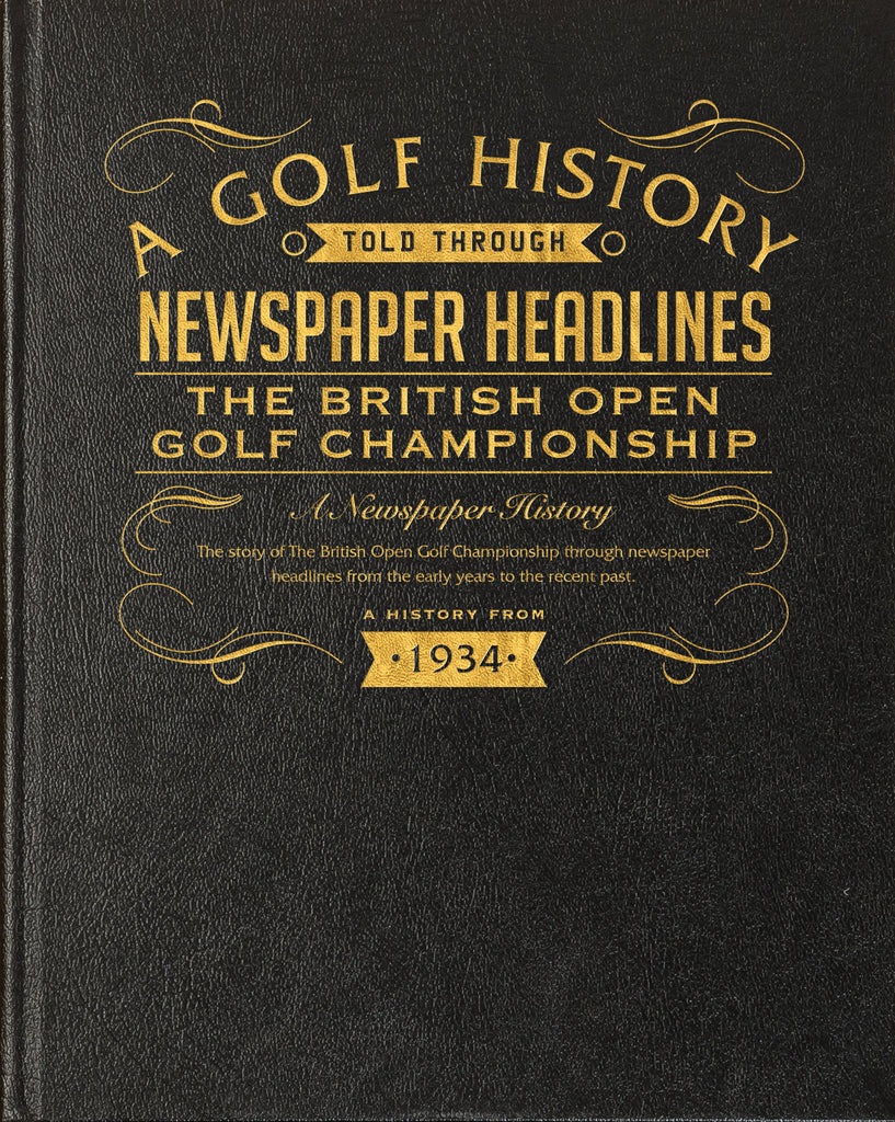 The Open Golf Newspaper Book - Black Leather Cover