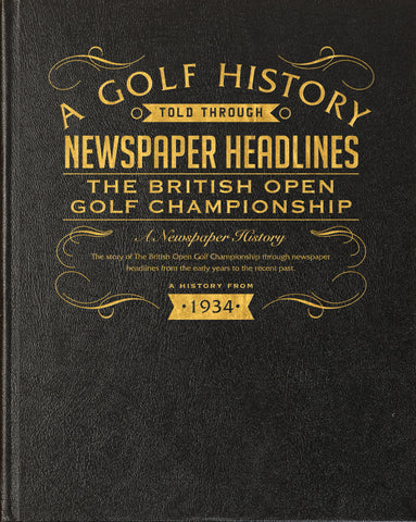 The Open Golf Newspaper Book - Black Leather Cover