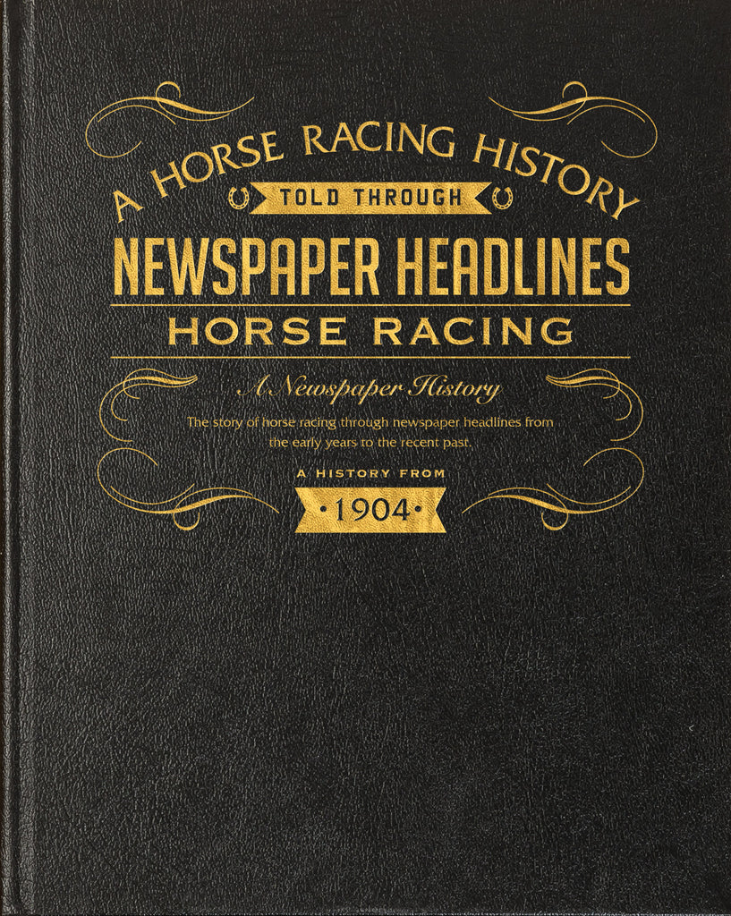 Horse Racing Newspaper Book - Black Leather Cover