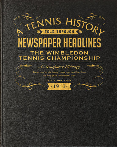Wimbledon Tennis Newspaper Book - Black Leather Cover