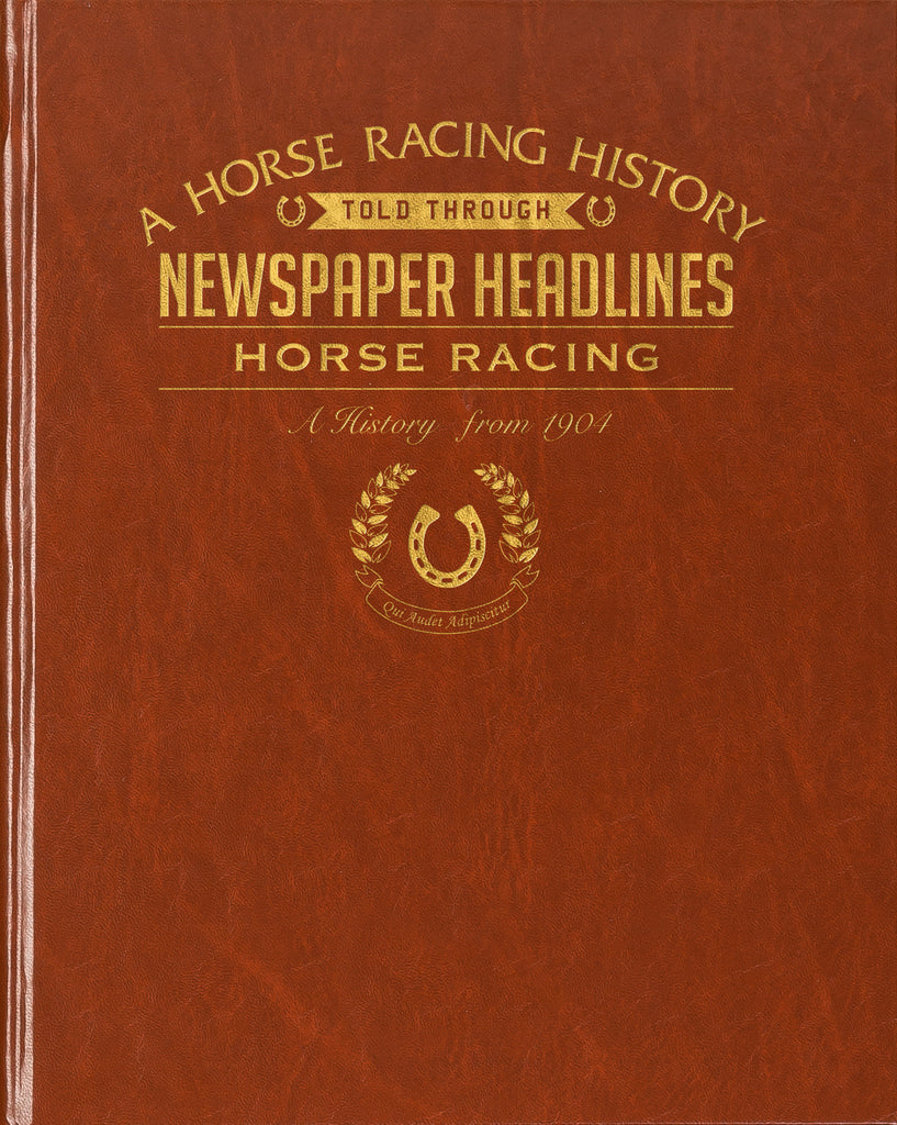 Horse Racing Newspaper Book - Brown Leatherette