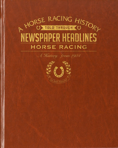 Horse Racing Newspaper Book - Brown Leatherette
