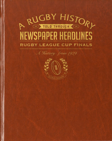 Challenge Cup Rugby League Newspaper Book - Brown Leatherette