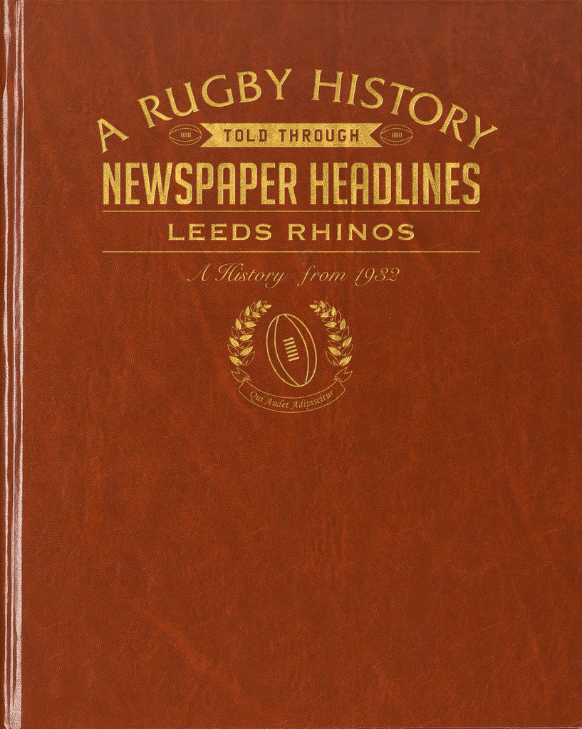 Leeds Rhinos Rugby Newspaper Book - Brown Leatherette