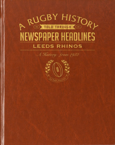Leeds Rhinos Rugby Newspaper Book - Brown Leatherette