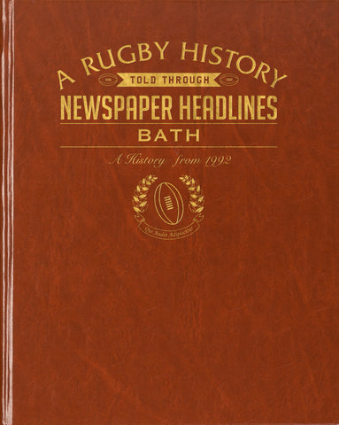 Bath Rugby Newspaper Book - Brown Leatherette