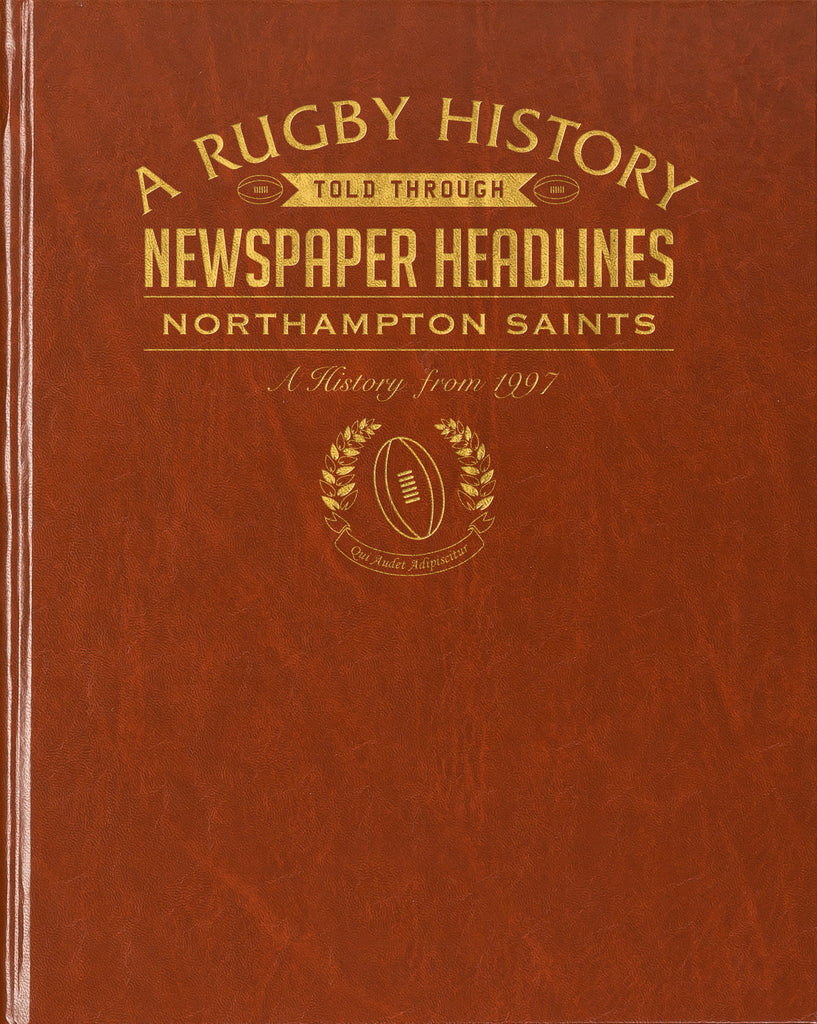 Northampton Saints Rugby Newspaper Book - Brown Leatherette (Colour Pages)