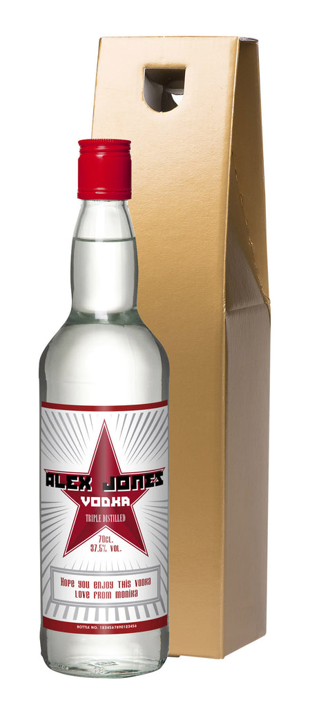 Red Star Vodka in a Gold Gift Box