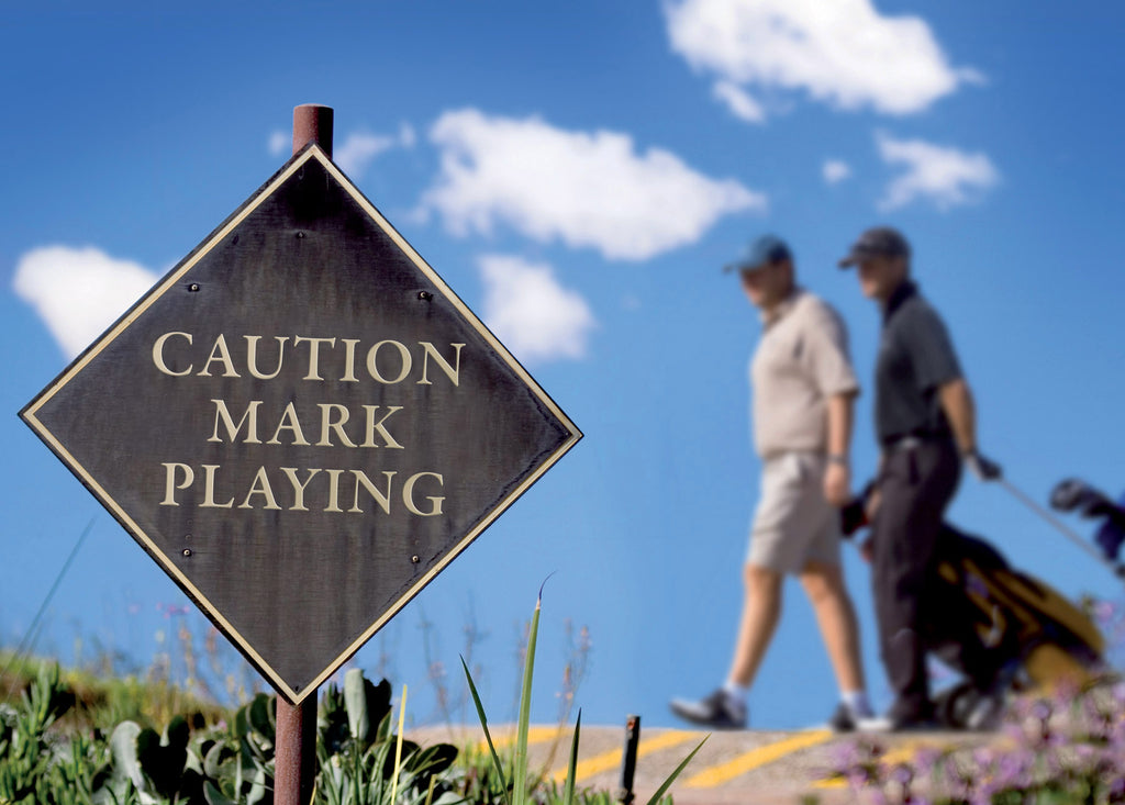 Caution You're Playing Golf Poster