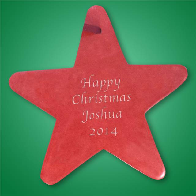 Red Soap Stone Star Shape Tree Decoration