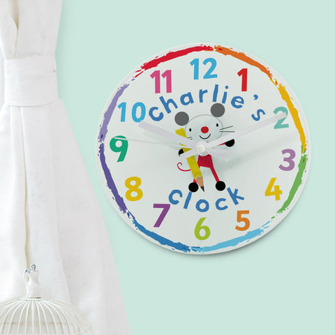 Arty Mouse Glass Clock