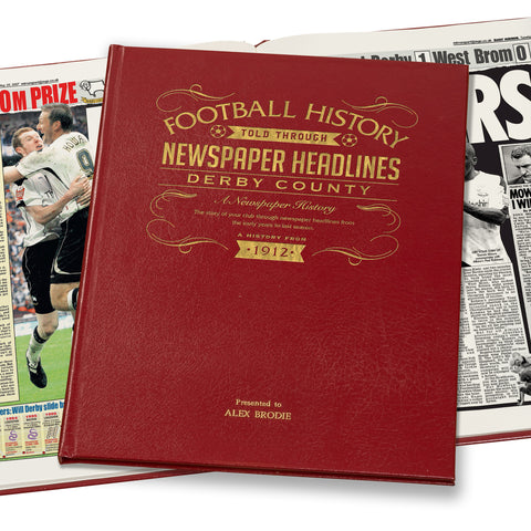 Derby County Football Newspaper Book Leather Red Cover
