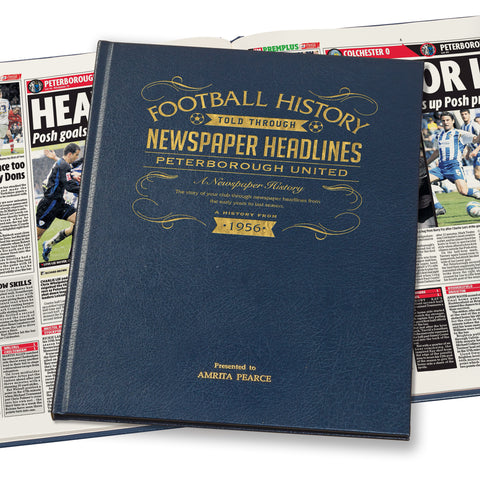 Peterborough Newspaper Book - Leather Blue Cover