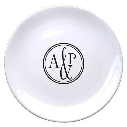 Monogram Circle 8" Bone China Coupe Plate