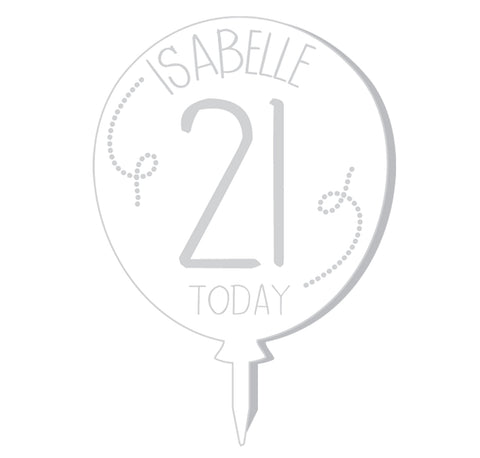 Birthday Swirls Balloon Cake Topper