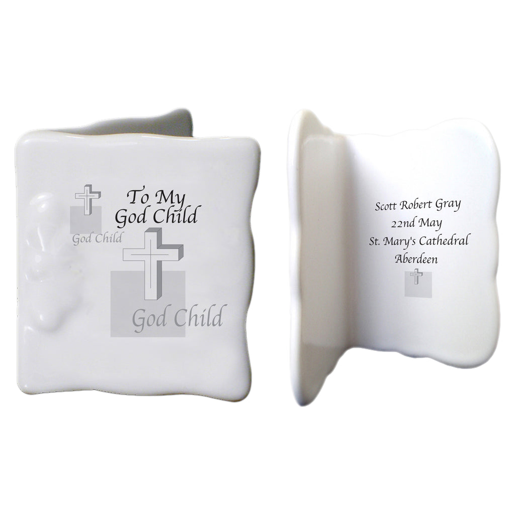 Godchild Cross  Bone China Message Card