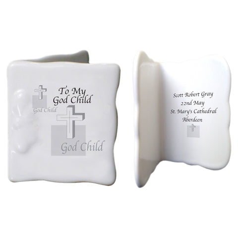 Godchild Cross  Bone China Message Card