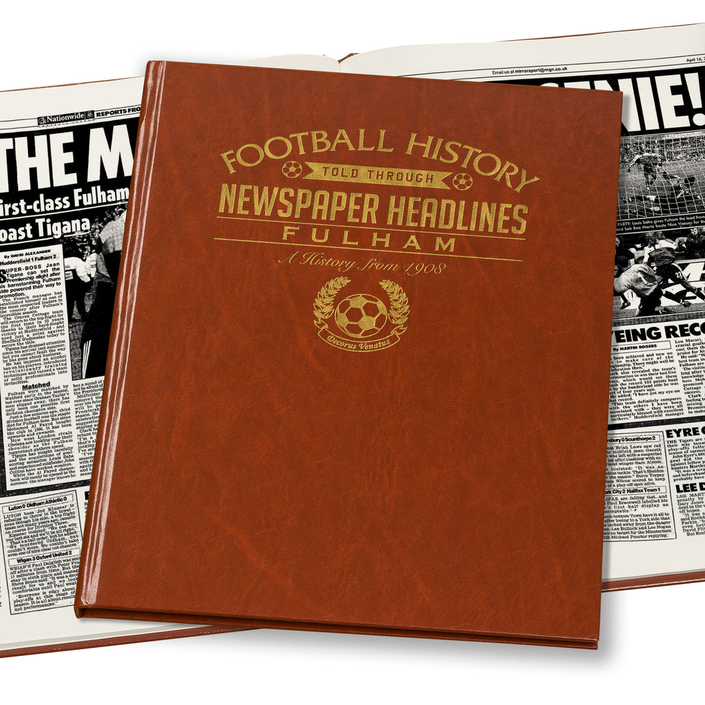 Fulham Football Newspaper Book - Brown Leatherette