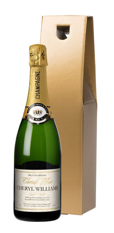 Thank You Floral Champagne in a Gold Gift Box