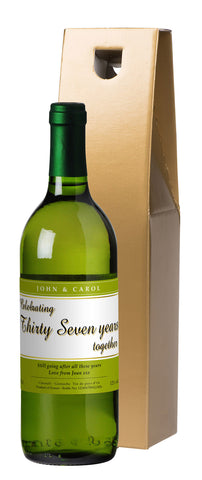 French VdP ANY YEAR Anniversary White Wine in a Gold Box