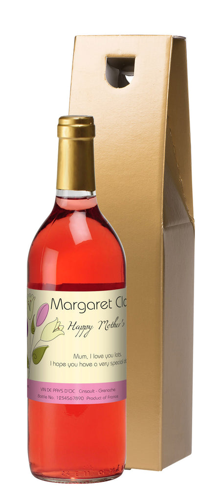 French AC Mother's Day Bouquet Rosé Wine in a Gold Box