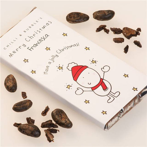Personalised Chilli and Bubbles Christmas Chocolate Bar