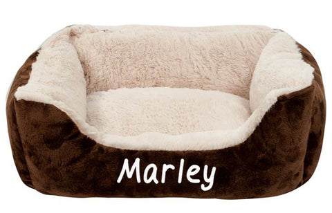 Brown Cushioned Pet Bed