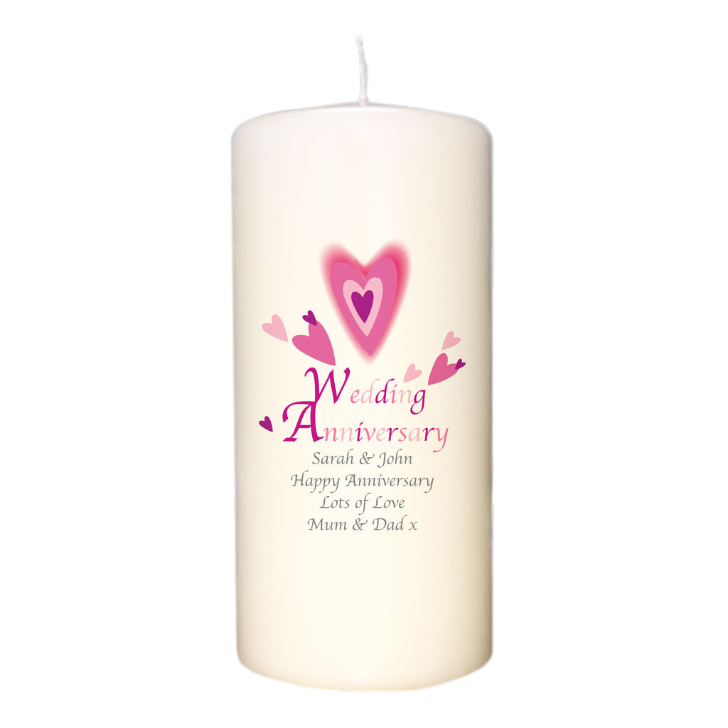 Red Hearts Anniversary Candle
