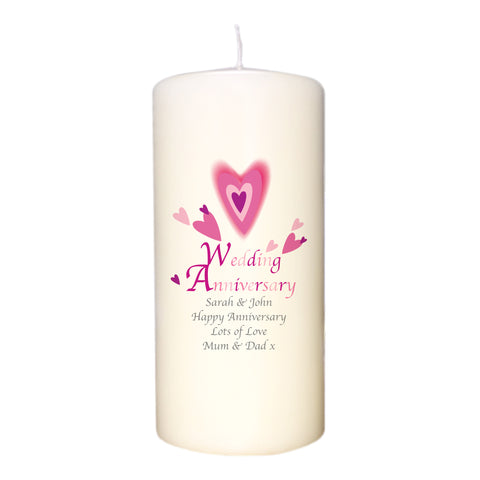 Red Hearts Anniversary Candle
