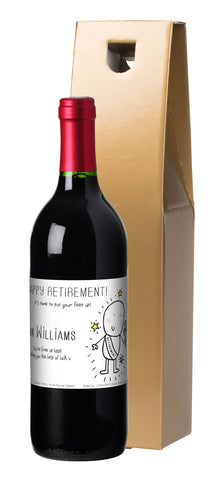 French AC Chilli & Bubble's Retirement Red Wine in a Gold Gift Box