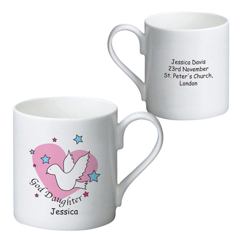 Dove & Hearts Pink Goddaughter Bone China Mug