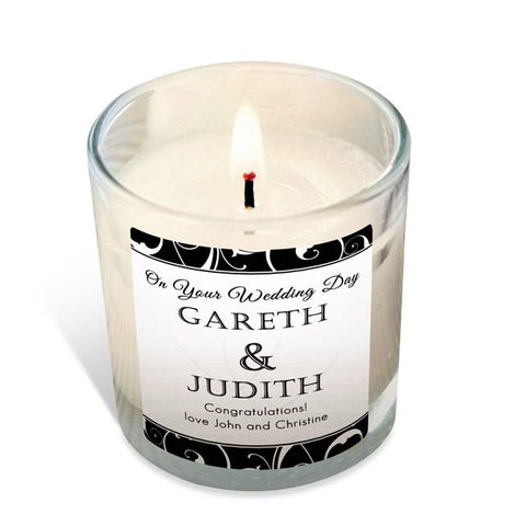 Personalised Wedding Day Vanilla Scented Candle