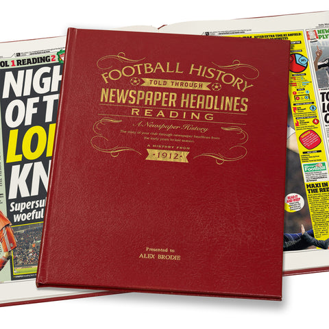 Reading Newspaper Book - Leather Red Cover