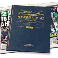 Hibernian Football Newspaper Book - Leather Blue Cover