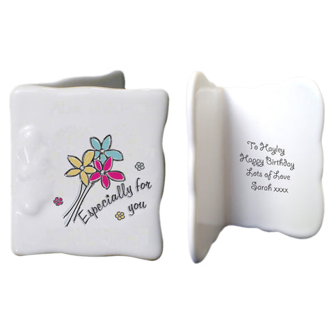 Especially For You Flowers Bone China Message Card