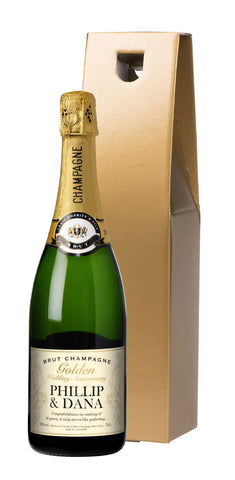 Gold Anniversary Decorative Champagne in a Gold Gift box