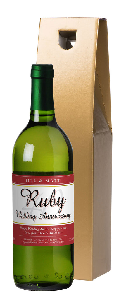 French VdP 40th Anniversary White Wine in a Gold Box