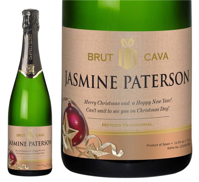 Christmas Baubles Personalised Cava