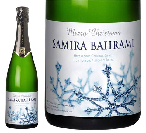 Winter Snow Personalised Cava