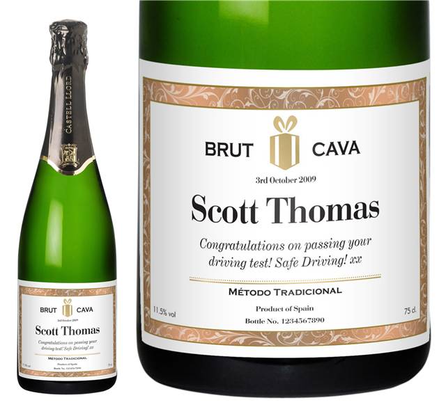 Classic White Personalised Cava