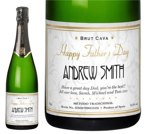 Elegant Father's Day Personalised Cava