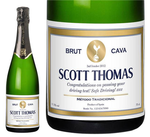 Spurs Gold Frame Personalised Cava