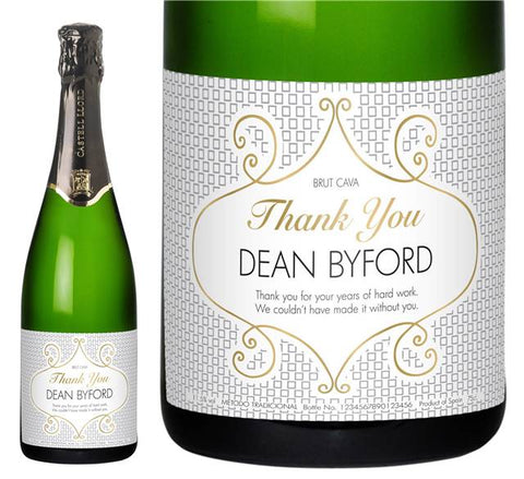 Thank You Squares Personalised Cava