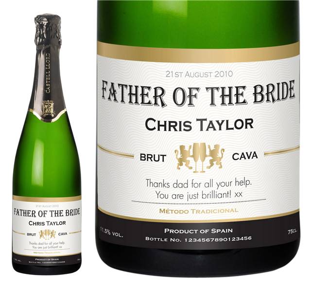 Contemporary Wedding Personalised Cava