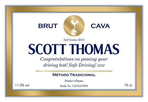 Spurs Gold Frame Labels for Cava (Pack of 2)